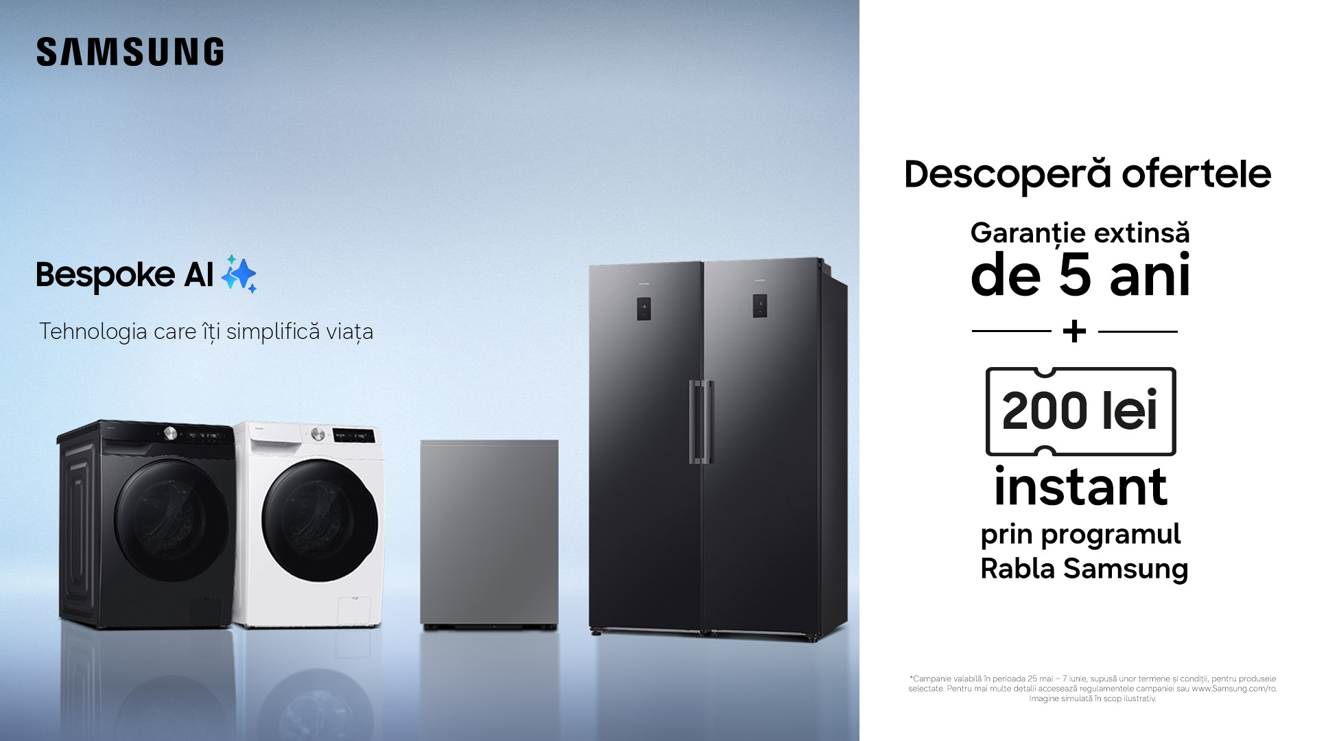 Samsung dă startul campaniei cu oferte și beneficii pentru electrocasnicele inteligente BESPOKE AI